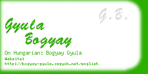 gyula bogyay business card
